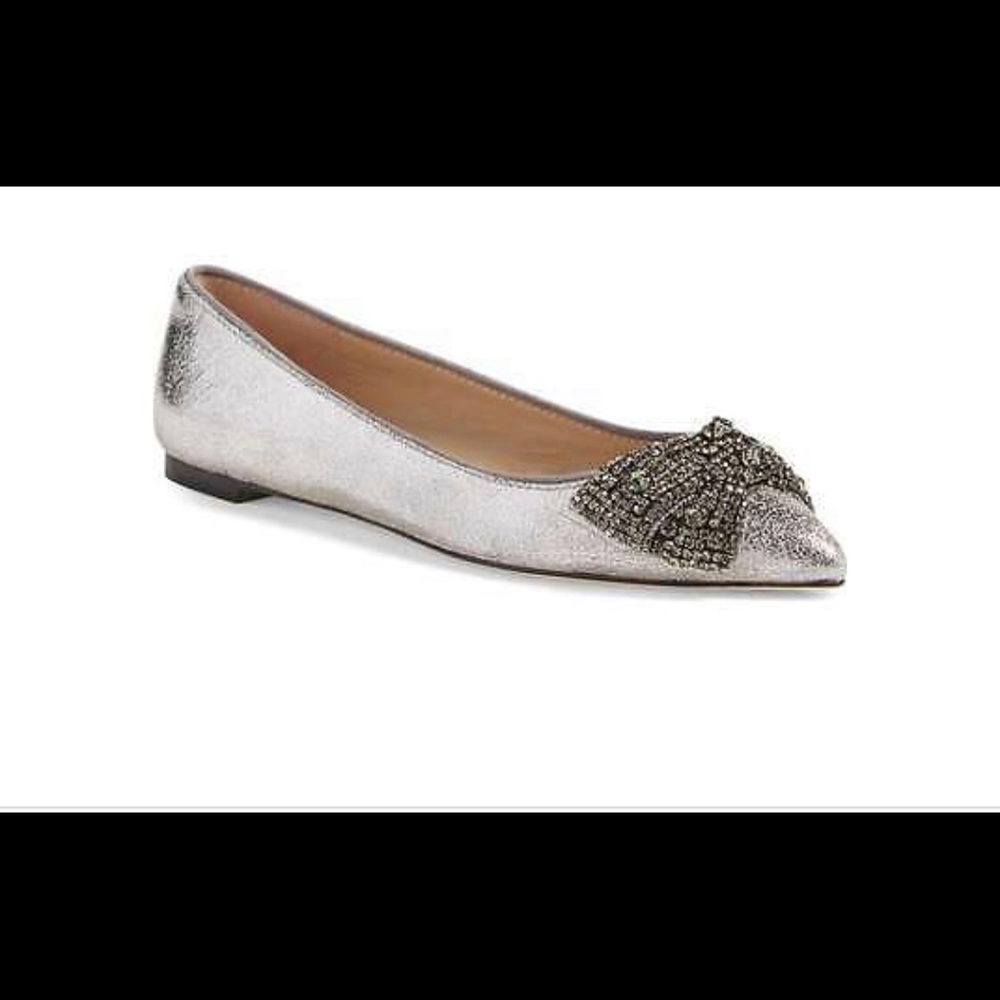 Tory Burch crystal bow flats